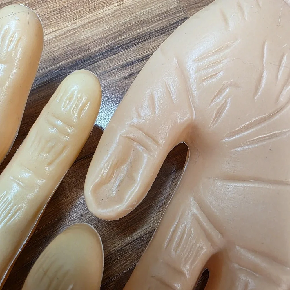 Vintage Greenbrier Halloween Severed Hands Prop Pair Bloody Plastic Horror Decor